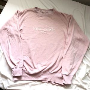 Pink NEW York brandy Melville pull over sweatshirt